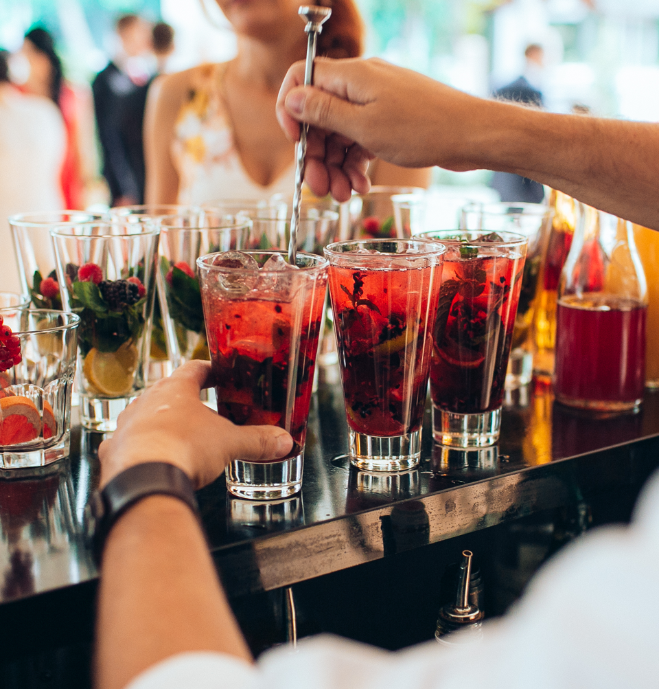 bartender mixing drinks